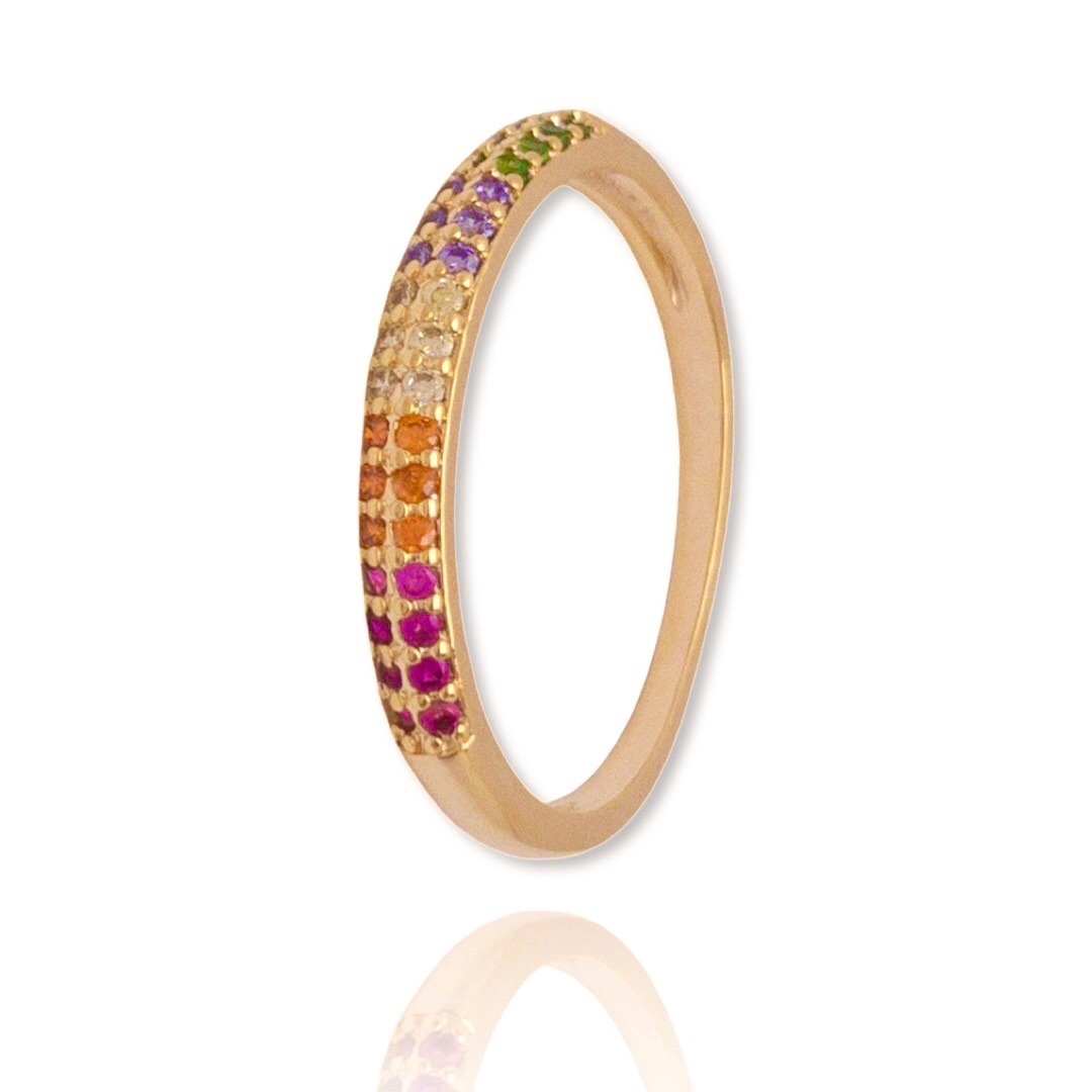 Anel Aparador Rainbow (2 Carreira de Zircônia)